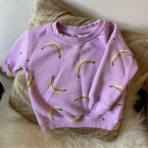 Zara kids 9-12 month banana sweatshirt.